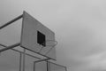 Basketball court on a cloudy day