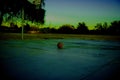 Basketball court at evening. Game on!