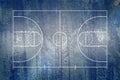 Basketball court floor with line on grunge background Royalty Free Stock Photo