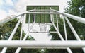 Basketball court and basketball hoop Royalty Free Stock Photo