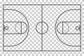 Basketball court icon, floor parquet  area, top american sport symbol, basket field vector illustration Royalty Free Stock Photo