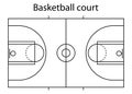 Basketball court icon, floor parquet  area, top american sport symbol, basket field vector illustration Royalty Free Stock Photo