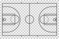 Basketball court icon, floor parquet  area, top american sport symbol, basket field vector illustration Royalty Free Stock Photo