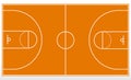 Basketball court markup. Outline of lines on basketball court. Royalty Free Stock Photo