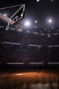 Basketball court with people fan 3d render background