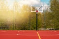 Basketball court in school stadium