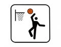 Basketball court sign, public signage used in Italy