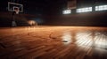 Basketball court. Sport arena. AI generated background. unfocus in long shot distance Royalty Free Stock Photo