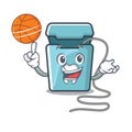 With basketball dental floss isolated with the character Royalty Free Stock Photo