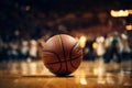 Basketball effortlessly swishes through the arena hoop in an exciting sports moment Royalty Free Stock Photo