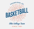 Basketball elite college team vector illustration