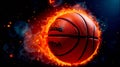 Flaming Basketball. Generative AI