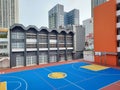 Basketball field in the IVE(HW) campus Kowloon Hong Kong