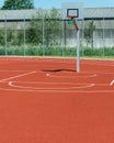 Basketball field with various lines