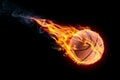 Basketball on fire Royalty Free Stock Photo