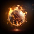 Basketball on Fire Artwork Royalty Free Stock Photo