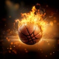 Basketball on Fire Artwork Royalty Free Stock Photo