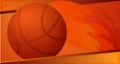 Basketball fire ball concept banner, cartoon style Royalty Free Stock Photo