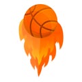 Basketball fire ball icon, cartoon style Royalty Free Stock Photo