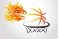 Basketball fire flames icon