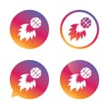 Basketball fireball sign icon. Sport symbol.