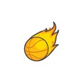 basketball fireball. Vector illustration decorative design