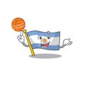 With basketball flag argentina cartoon the shaped mascot