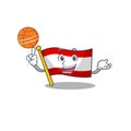 With basketball flag austria isolated with the mascot