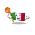 With basketball flag italy with the character shape