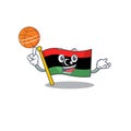 With basketball flag libya mascot shaped on character