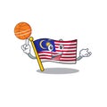 With basketball flag malaysia in the cartoon shape