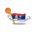 With basketball flag serbia isolated with the character