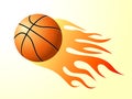 Basketball with flame Royalty Free Stock Photo
