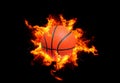 Basketball in Flames Royalty Free Stock Photo