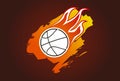 Basketball with flames Royalty Free Stock Photo