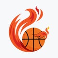 basketball flying fire ball icon Design Vector, Emblem, Design Concept, Creative Symbol