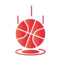 Basketball game, bouncing ball recreation sport gradient style icon Royalty Free Stock Photo