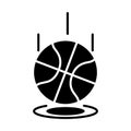 Basketball game, bouncing ball recreation sport silhouette style icon Royalty Free Stock Photo