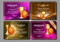 Basketball Game Certificate Diploma Golden Cup Set Vector. Sport Award Template. Achievement Design. Honor Background Royalty Free Stock Photo