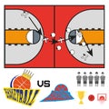 Basketball Game Objects Icons Royalty Free Stock Photo