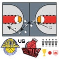 Basketball Game Objects Icons Royalty Free Stock Photo