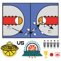 Basketball Game Objects Icons