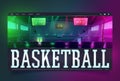 Basketball game tournament cartoon landing page