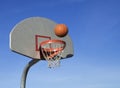 Basketball going into net Royalty Free Stock Photo