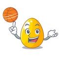 With basketball golden egg cartoon for greeting card