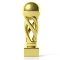 Basketball golden trophy isolated on white background. 3d illustration Royalty Free Stock Photo