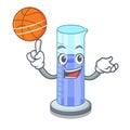 With basketball graduated cylinder with on mascot liquid