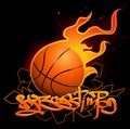 Basketball graffiti image Royalty Free Stock Photo