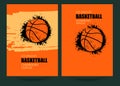 Basketball Grunge posters design.