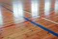 Basketball hall indoor court wood floor Royalty Free Stock Photo
